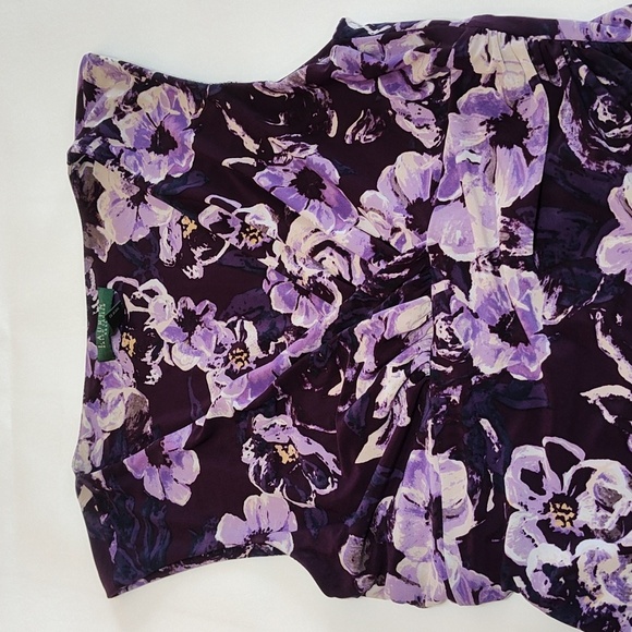 Lauren Ralph Lauren Midi Sheath Dress Size 12 Wedding Guest Garden Dark Feminine - Picture 9 of 17